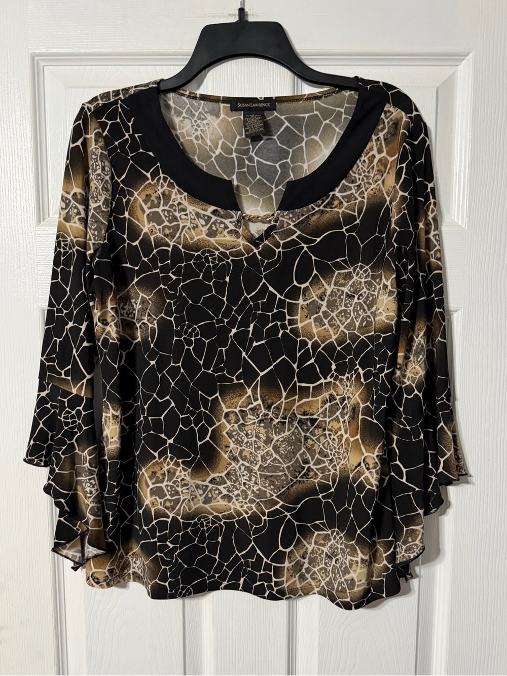 Susan Lawrence Abstract Mosaic Blouse